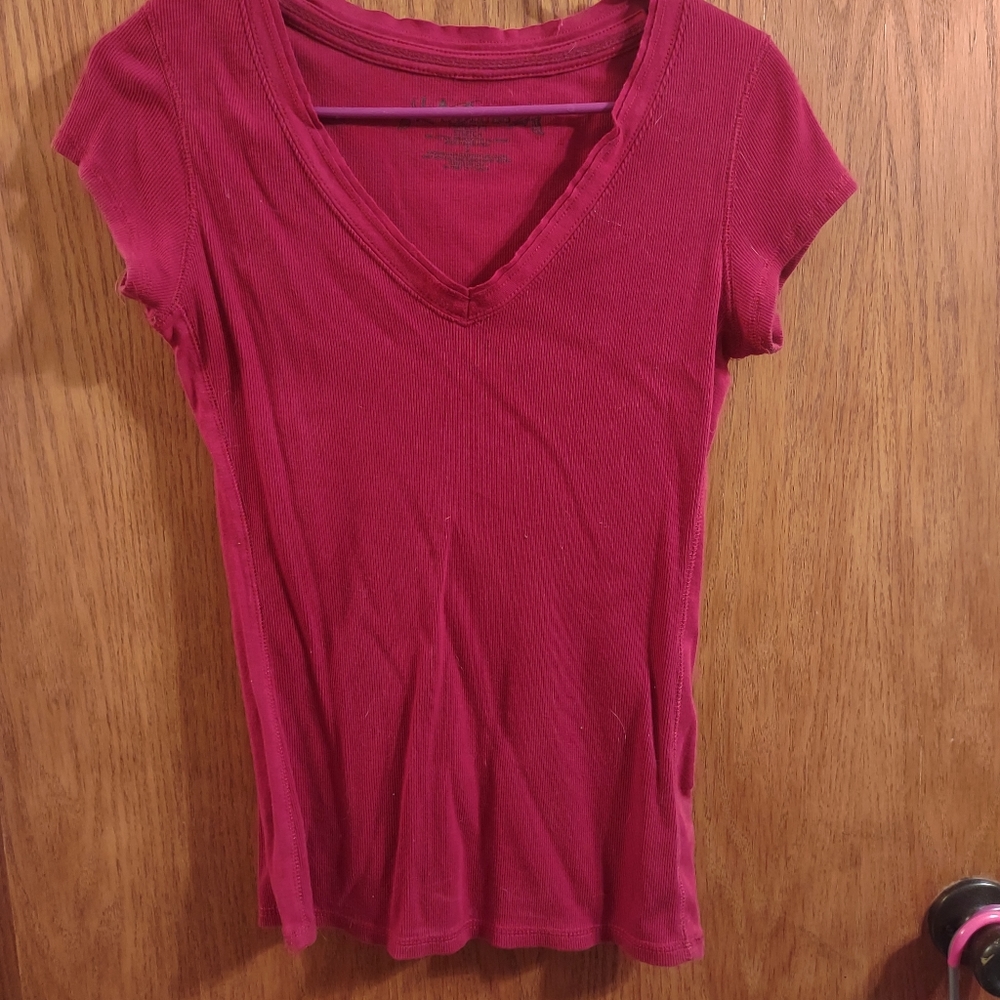 Red Short Sleeve Dress Shirt La Blues